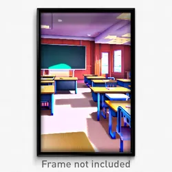Pixel Art Poster - Mushy Classroom (8 Bit Psychedelic Trippy Video Game Print)