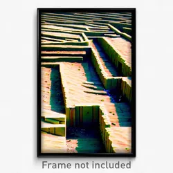 Pixel Art Poster - Interesting Trenches (8 Bit Psychedelic Video Game Print)