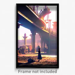Pixel Art Poster - Clear Settlement (8 Bit Psychedelic Trippy Video Game Print)