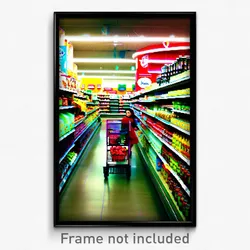 Pixel Art Poster - Vivid Grocery Store (8 Bit Psychedelic Video Game Print)