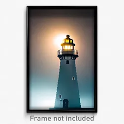 Pixel Art Poster - Neat Lighthouse (8 Bit Psychedelic Trippy Video Game Print)
