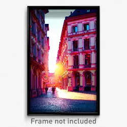 Pixel Art Poster - Rosy German City (8 Bit Psychedelic Trippy Video Game Print)