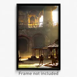 Pixel Art Poster - Rundown Fort (8 Bit Psychedelic Trippy Video Game Print)