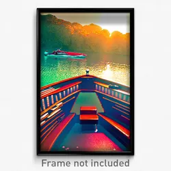 Pixel Art Poster - Upbeat Boat (8 Bit Psychedelic Trippy Weird Video Game Print)