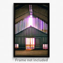 Pixel Art Poster - Steel Barn (8 Bit Psychedelic Trippy Weird Video Game Print)