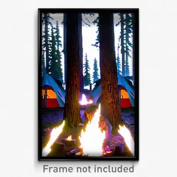 Pixel Art Poster - Unique Camp (8 Bit Psychedelic Trippy Weird Video Game Print)