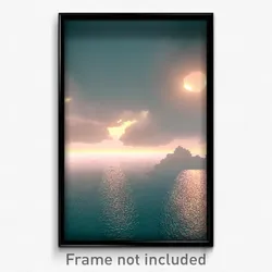 Pixel Art Poster - Mushy Seascape (8 Bit Psychedelic Trippy Video Game Print)