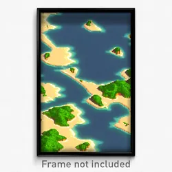 Pixel Art Poster - Accurate Archipelago (8 Bit Psychedelic Video Game Print)