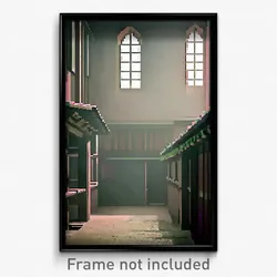 Pixel Art Poster - Muted Nunnery (8 Bit Psychedelic Trippy Video Game Print)