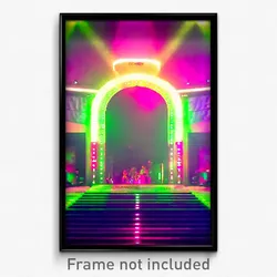 Pixel Art Poster - Electric Discotheque (8 Bit Psychedelic Video Game Print)