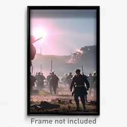 Pixel Art Poster - Busy Battlefield (8 Bit Psychedelic Trippy Video Game Print)