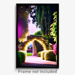 Pixel Art Poster - Immaculate Garden (8 Bit Psychedelic Trippy Video Game Print)