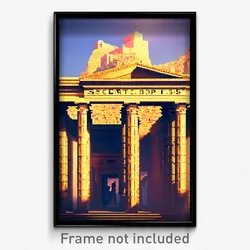 Pixel Art Poster - Secret Acropolis (8 Bit Psychedelic Trippy Video Game Print)