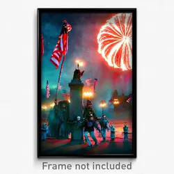 Pixel Art Poster - Haunted Fourth Of July (8 Bit Psychedelic Video Game Print)