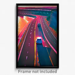 Pixel Art Poster - Hidden Highway (8 Bit Psychedelic Trippy Video Game Print)