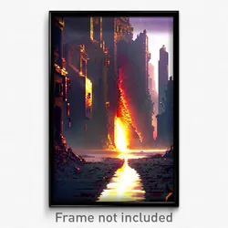 Pixel Art Poster - Acidic Earthquake (8 Bit Psychedelic Trippy Video Game Print)