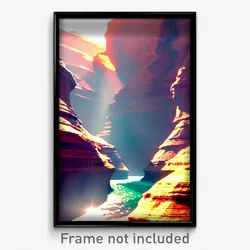 Pixel Art Poster - Energetic Canyon (8 Bit Psychedelic Trippy Video Game Print)