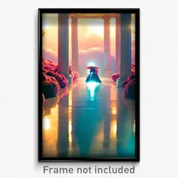 Pixel Art Poster - Velvety Vista (8 Bit Psychedelic Trippy Video Game Print)