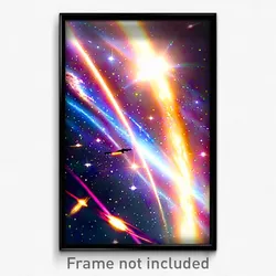 Pixel Art Poster - Gracious Galaxy Battle (8 Bit Psychedelic Video Game Print)