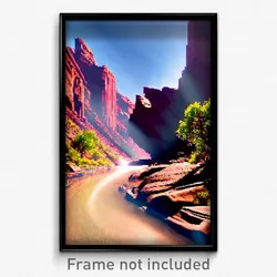 Pixel Art Poster - Steel Canyon (8 Bit Psychedelic Trippy Video Game Print)
