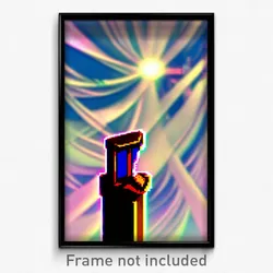 Pixel Art Poster - Distorted Pulpit (8 Bit Psychedelic Trippy Video Game Print)