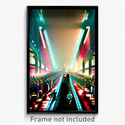 Pixel Art Poster - Crowded Nave (8 Bit Psychedelic Trippy Video Game Print)