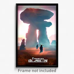 Pixel Art Poster - Smoggy Dolmen (8 Bit Psychedelic Trippy Video Game Print)