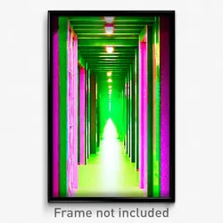 Pixel Art Poster - Green Passage (8 Bit Psychedelic Trippy Video Game Print)
