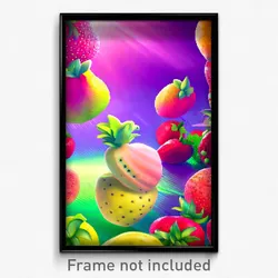 Pixel Art Poster - Fruity Firth (8 Bit Psychedelic Trippy Video Game Print)