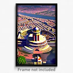Pixel Art Poster - Wonderful Acropolis (8 Bit Psychedelic Video Game Print)