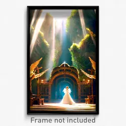 Pixel Art Poster - Angelic Grotto (8 Bit Psychedelic Trippy Video Game Print)