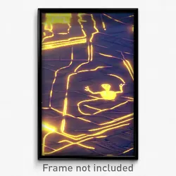 Pixel Art Poster - Wire Frame Glitchy Petroglyphs (8 Bit Video Game Print)