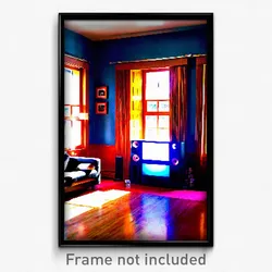 Pixel Art Poster - Distinct Entertainment Room (8 Bit Video Game Print)