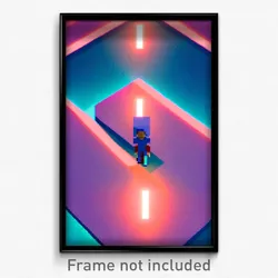 Pixel Art Poster - Rectangular Mind Journey (8 Bit Psychedelic Video Game Print)