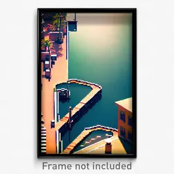 Pixel Art Poster - Agile Marina (8 Bit Psychedelic Trippy Video Game Print)