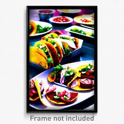 Pixel Art Poster - Enchanting Tacos (8 Bit Psychedelic Trippy Video Game Print)