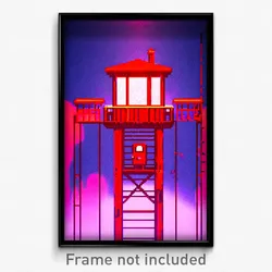Pixel Art Poster - Red Lookout (8 Bit Psychedelic Trippy Weird Video Game Print)