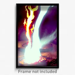 Pixel Art Poster - Cavernous Flame (8 Bit Psychedelic Trippy Video Game Print)