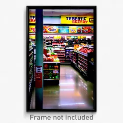 Pixel Art Poster - Terrific Grocery Store (8 Bit Psychedelic Video Game Print)