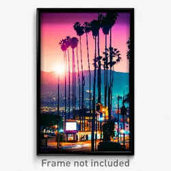 Pixel Art Poster - Notable Los Angeles (8 Bit Psychedelic Video Game Print)