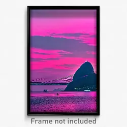Pixel Art Poster - Pink Rio De Janeiro (8 Bit Psychedelic Video Game Print)