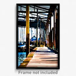 Pixel Art Poster - Rundown Wharf (8 Bit Psychedelic Trippy Video Game Print)