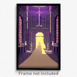 Pixel Art Poster - Droopy Dungeon (8 Bit Psychedelic Trippy Video Game Print)