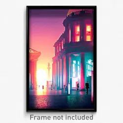 Pixel Art Poster - Imaginary Berlin (8 Bit Psychedelic Trippy Video Game Print)