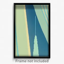 Pixel Art Poster - Light Blue Climb (8 Bit Psychedelic Trippy Video Game Print)