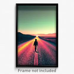 Pixel Art Poster - Lonely Way (8 Bit Psychedelic Trippy Weird Video Game Print)