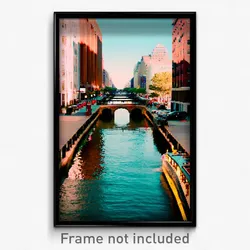Pixel Art Poster - Classic Waterway (8 Bit Psychedelic Trippy Video Game Print)