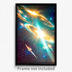 Pixel Art Poster - Esteemed Galaxy Battle (8 Bit Psychedelic Video Game Print)