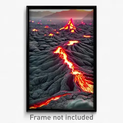 Pixel Art Poster - Droopy Lava Fields (8 Bit Psychedelic Video Game Print)