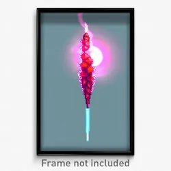 Pixel Art Poster - Energetic Spike (8 Bit Psychedelic Trippy Video Game Print)